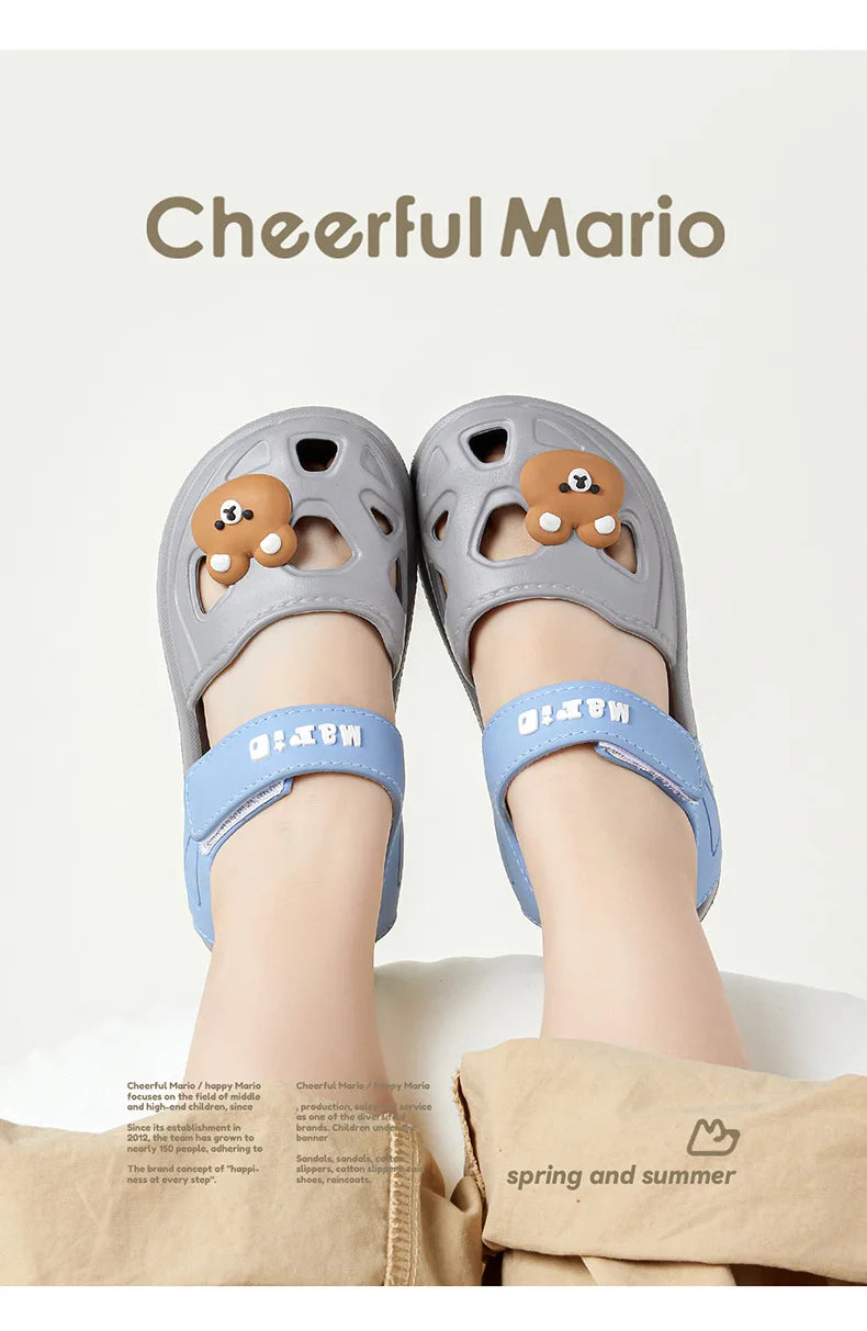 Cheerful Mario Kids Cute Cartoon Slippers