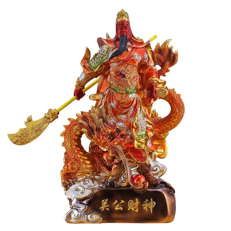 Guan Gong Fortune Statue Feng Shui Resin Ornaments