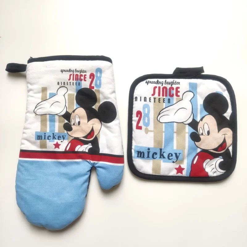 2pcs Disney Mickey Mouse Oven Gloves Coaster