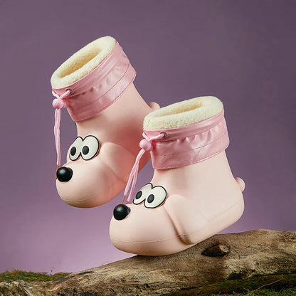 Cheerful Mario Cute Children Rain/Winter Puppy Boots