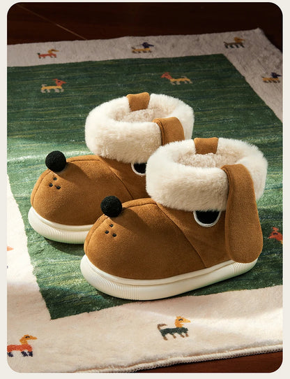 Cheerful Mario Winter Children's Cotton Doggy Shoes