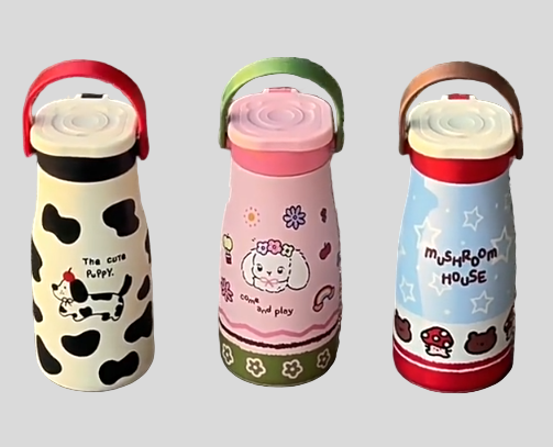 600ml Elegant 316 Stainless Steel Thermos Cup with Straw