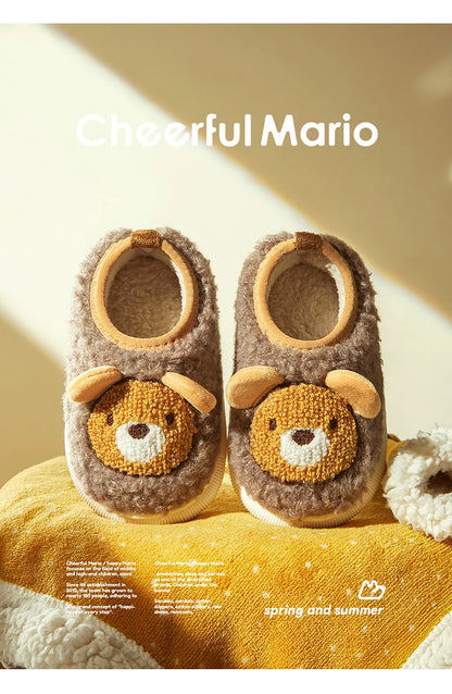 Cheerful Mario New Style Children Winter Cotton Warm Bunny Shoes