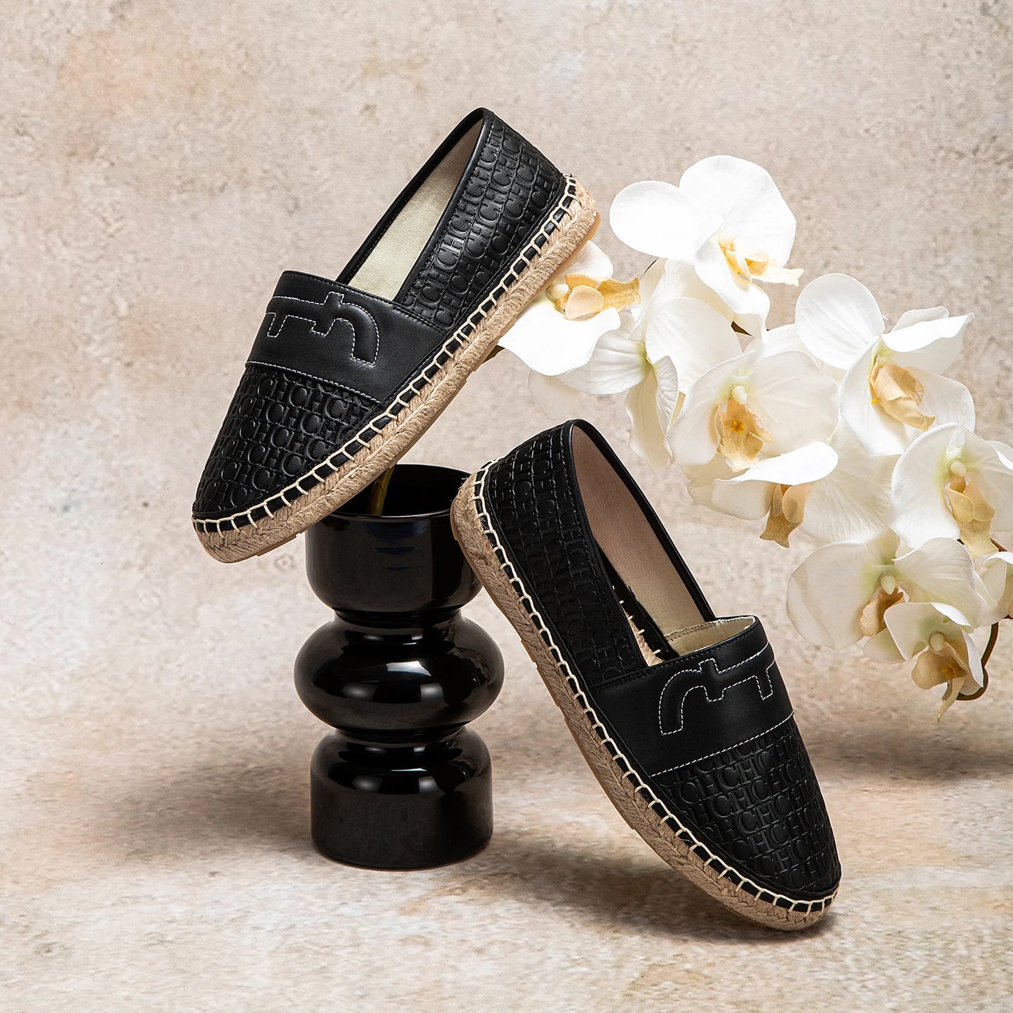 CHCH Women's Leather Espadrilles Canvas Shoes