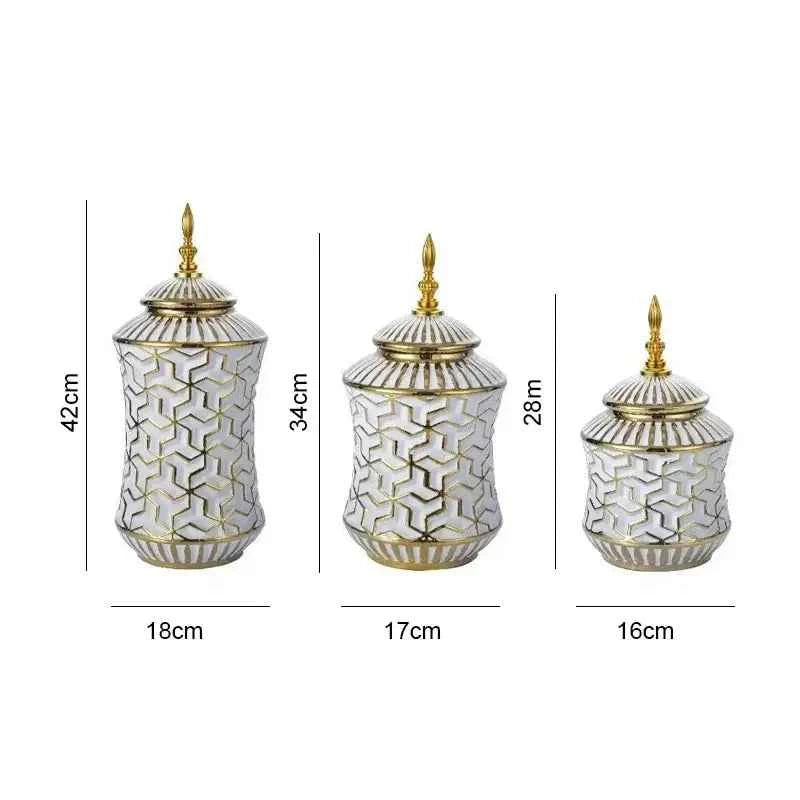 Luxury Ceramic Jar Home Decorative Vase Ornaments