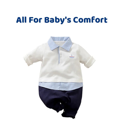 Spring and Autumn Boys' Cute Gentleman Casual Bodysuit