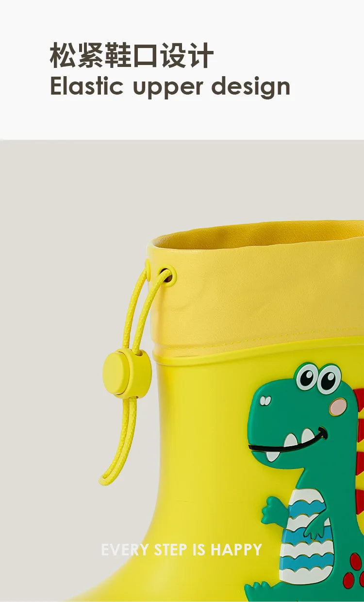 Cheerful Mario Kids Rain Boots Animal Design