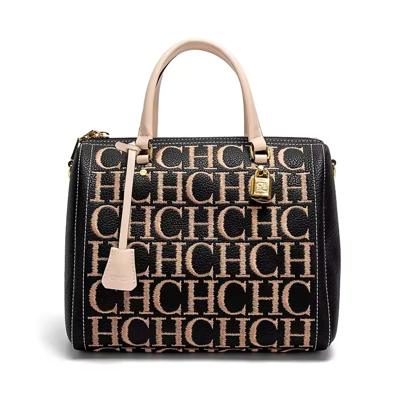 Large Capacity Business Commuter Women's Shoulder Bag Crossbody Bag Vintage Classic Letter Design Solid Color Women's Bag