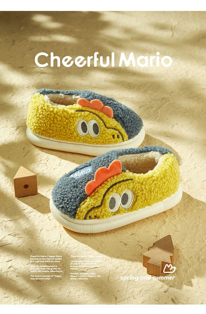 Cheerful Mario Children's Winter Cotton Warm Crocodile Shoes