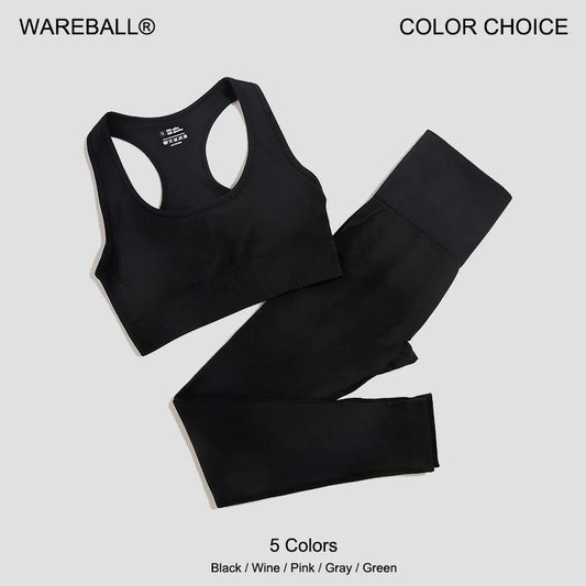 Seamless Women 2 Pcs Sportswear - Leggings + Padded Sports Bra