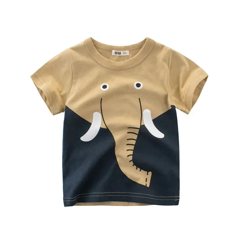 Summer Children 3D Animal Printing Tees