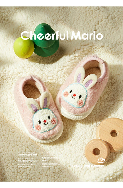 Cheerful Mario New Style Children Winter Cotton Warm Bunny Shoes