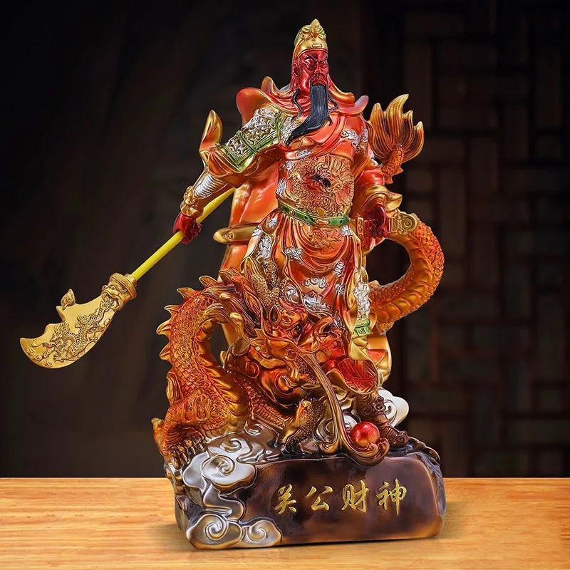 Guan Gong Fortune Statue Feng Shui Resin Ornaments