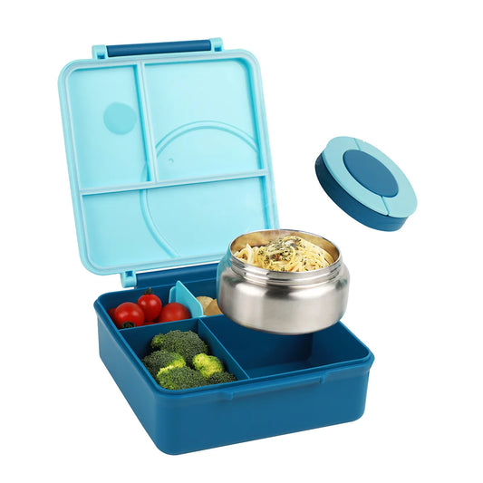 Four-Grid Lunch Box With Insulated Soup Container