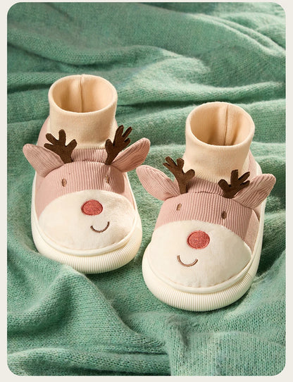 Cheerful Mario Winter Children's Cartoon Rudolph Shoes