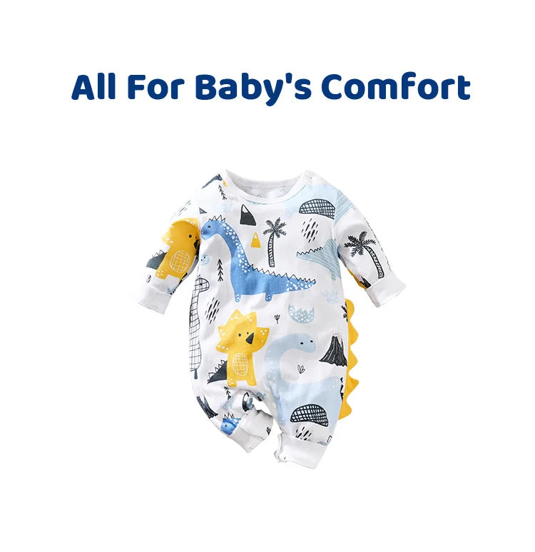 Dinosaur 3d Cotton Baby Jumpsuit