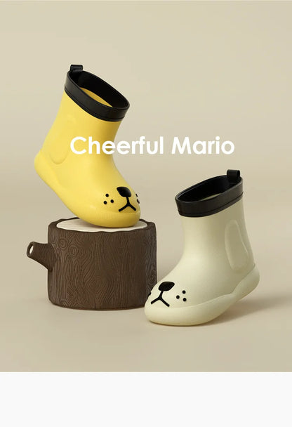 Cheerful Mario Rain Boots Shoes -Cute Puppy