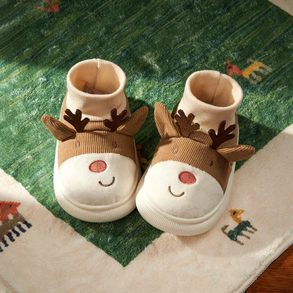 Cheerful Mario Winter Children's Cartoon Rudolph Shoes