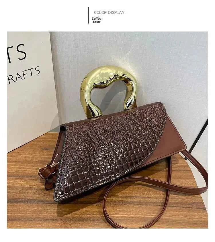 Women Crocodile Pattern Crossbody Handbag