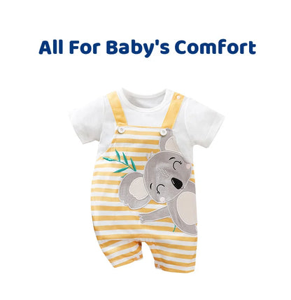 Summer Cute Koala Embroidery Baby Jumpsuit