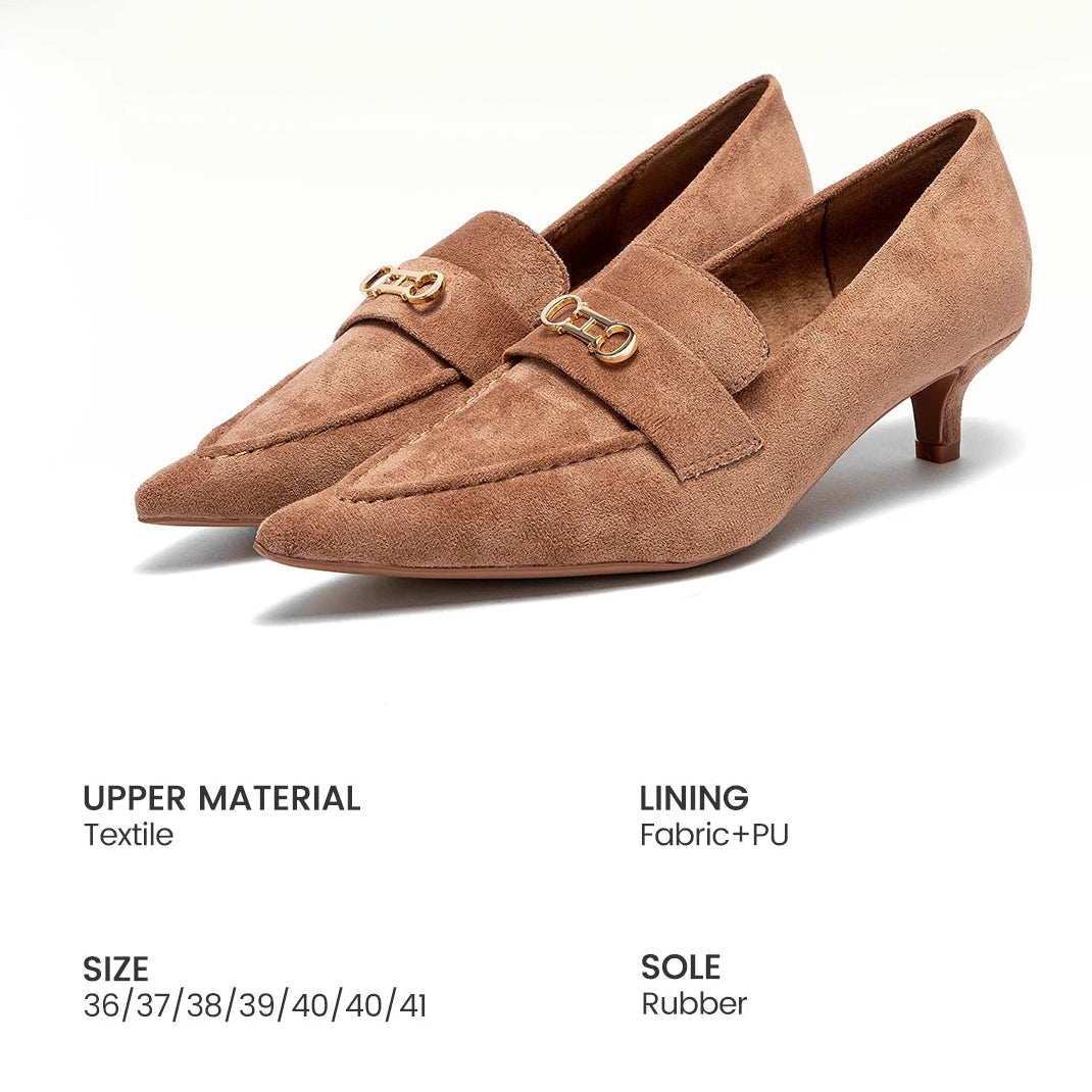 CHCH Women's Retro Suede Pointed Business Shoes