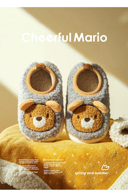 Cheerful Mario New Style Children Winter Cotton Warm Bunny Shoes