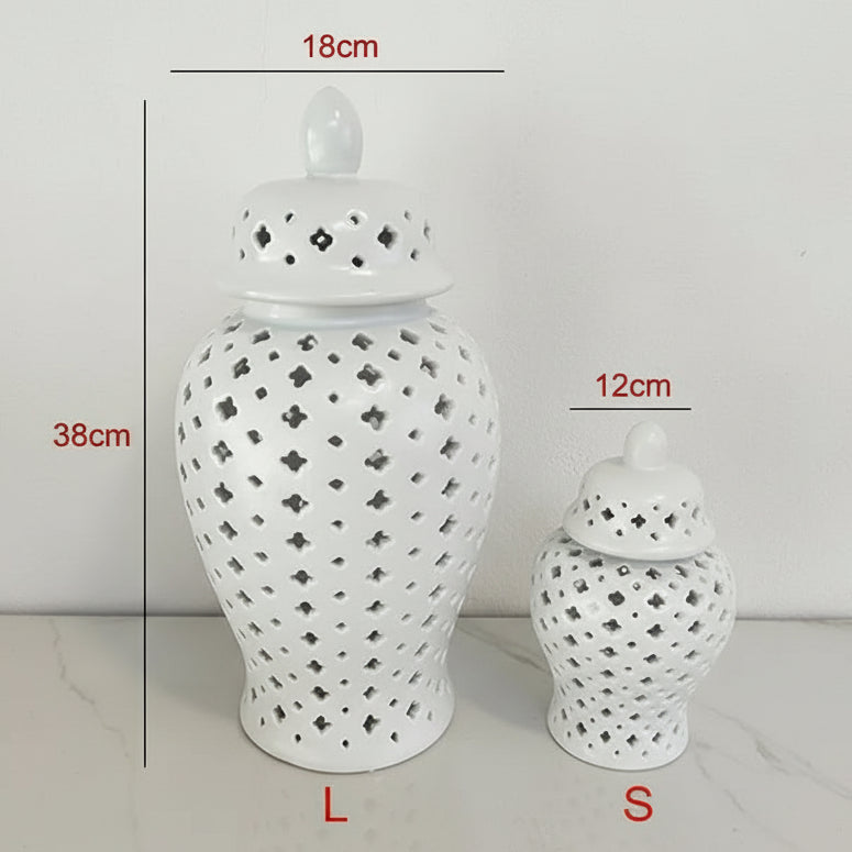 Matte Hollow Ceramic Vase Home Creative Handicrafts Jar Decor and Ornaments