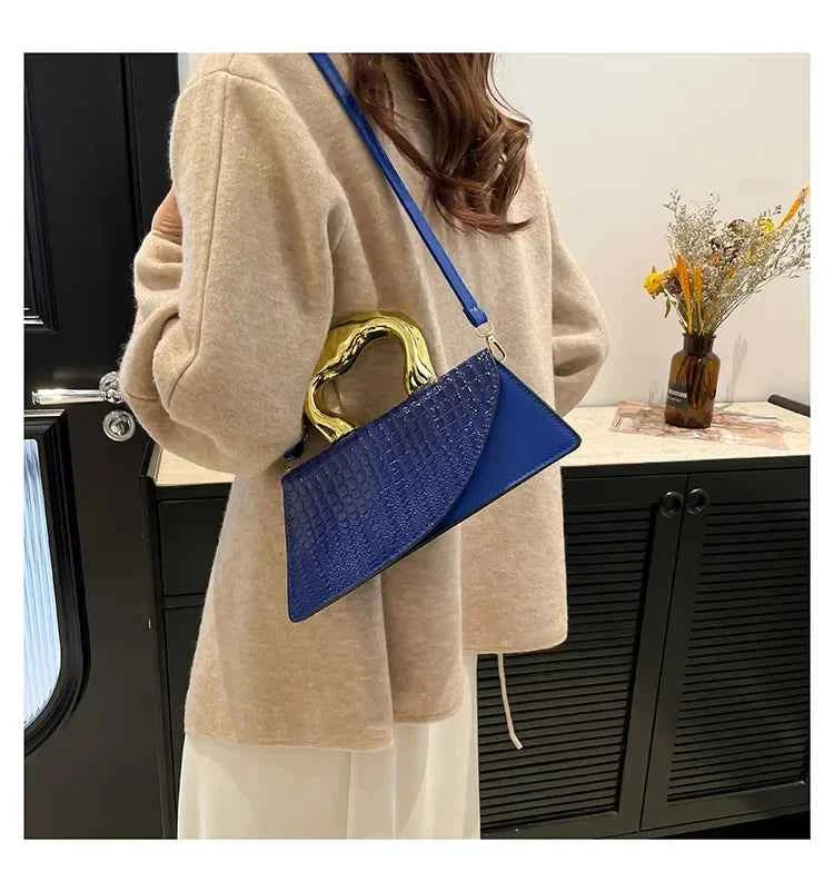 Women Crocodile Pattern Crossbody Handbag