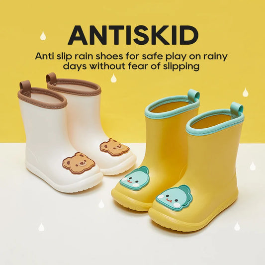 UTUNE Cartoon Stickers Children's Rain Non-slip Rubber Boots