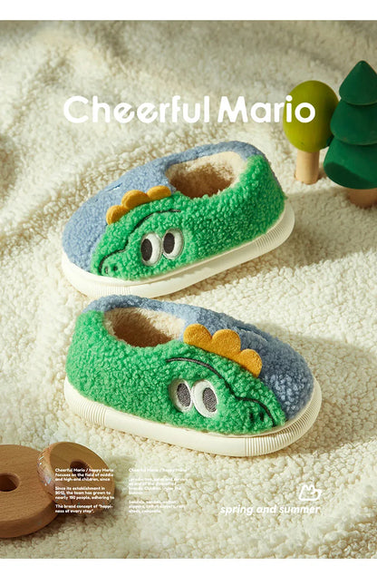 Cheerful Mario Children's Winter Cotton Warm Crocodile Shoes