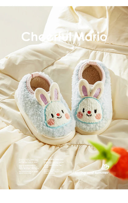 Cheerful Mario New Style Children Winter Cotton Warm Bunny Shoes