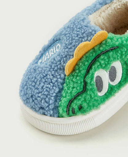 Cheerful Mario Children's Winter Cotton Warm Crocodile Shoes