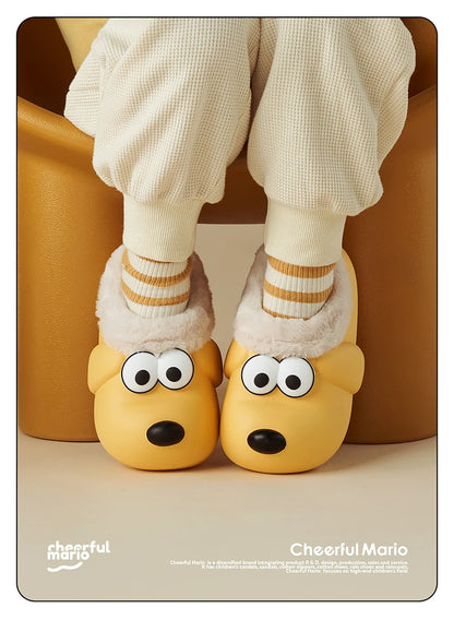 Cheerful Mario Children's Winter Cotton Waterproof Puppy Shoes