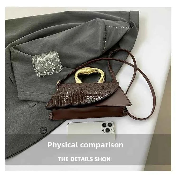 Women Crocodile Pattern Crossbody Handbag