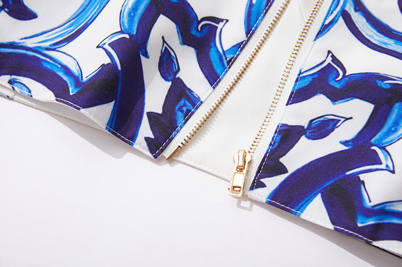 Thalassa Three-Dimensional Bandeau Suspender Top +Skirt 2Pcs Set