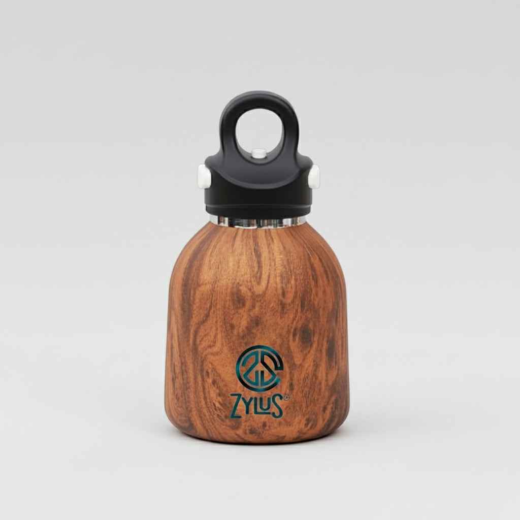 Kids Insulated Twist Free Water Bottle - Wood 400ml