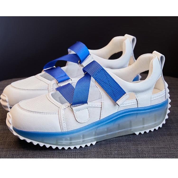 【Taroko】Gradient Thick Bottom Hollow Jelly Toe Sports Sandals (2 Colors Available)