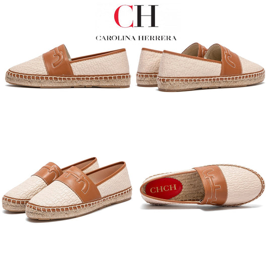 CHCH Women's Leather Espadrilles Canvas Shoes