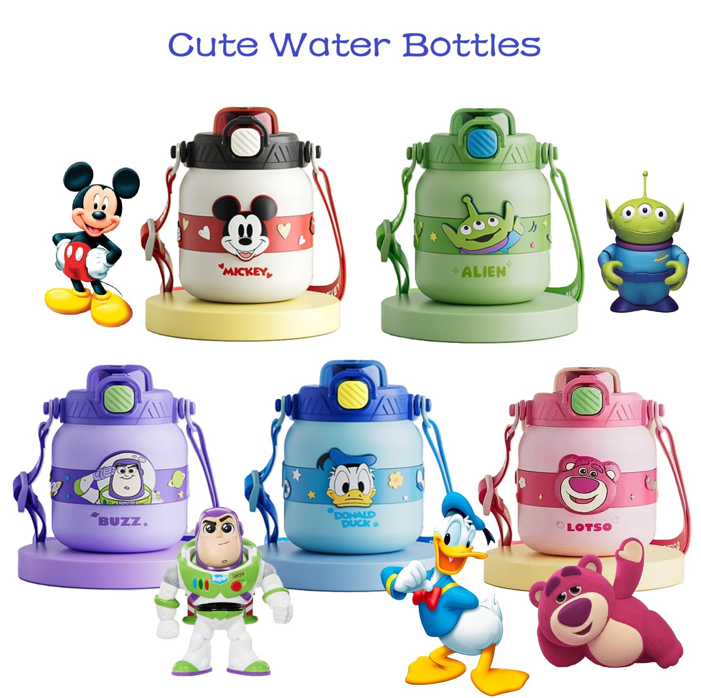 Large Capacity Cartoon Cute 316 Stainless Steel Children's Water Bottle - 800ml