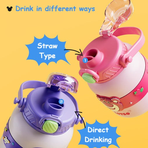 800ml Cute Cartoon 316 Stainless-Steel  Insulated Water Bottle