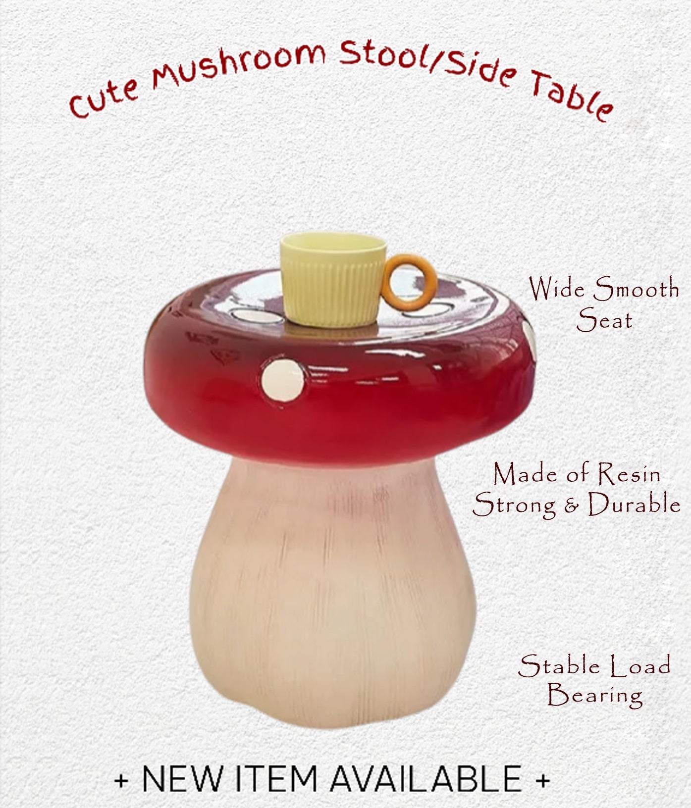 Decorative Cute Mushroom Stool / Side Table