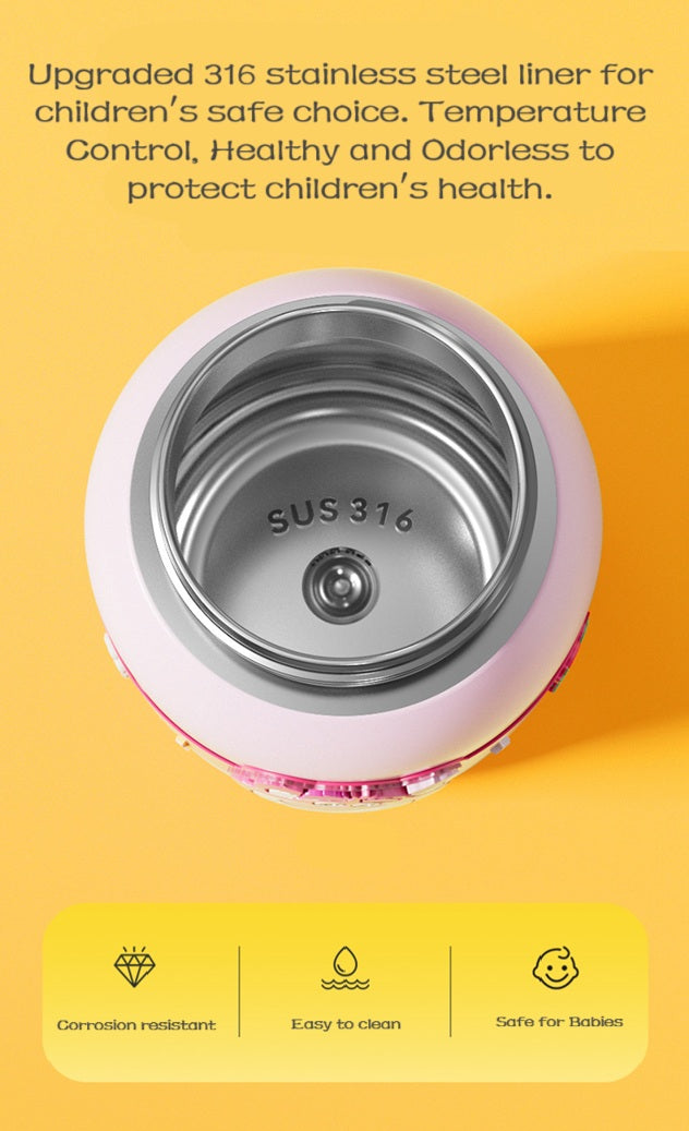 800ml Cute Cartoon 316 Stainless-Steel  Insulated Water Bottle