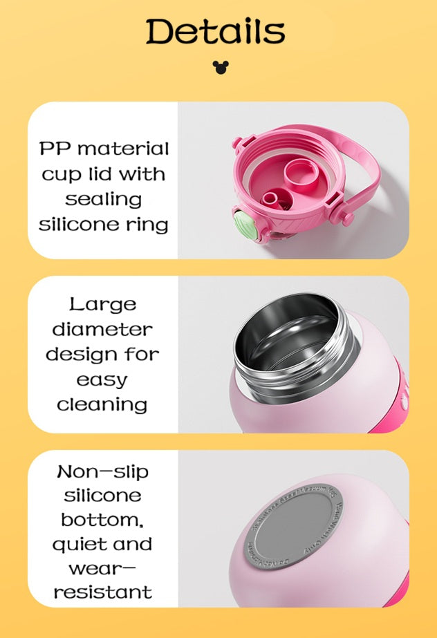 800ml Cute Cartoon 316 Stainless-Steel  Insulated Water Bottle