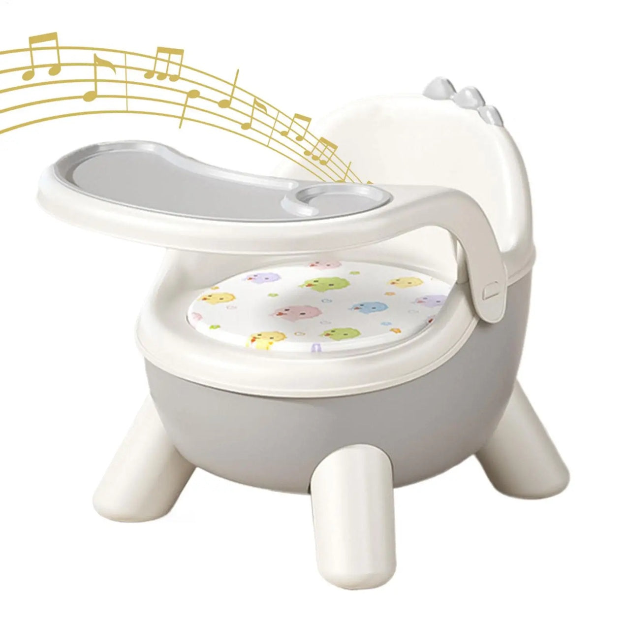 Infant Musical Booster Chair with Detachable Dining Tray & Cushion
