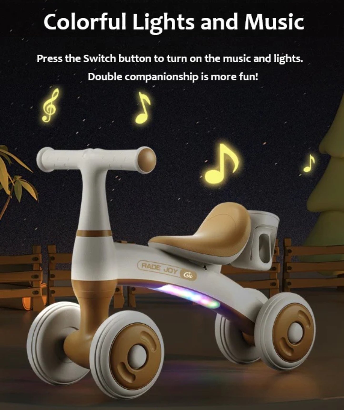 Children's Balance Bike With LED and Music