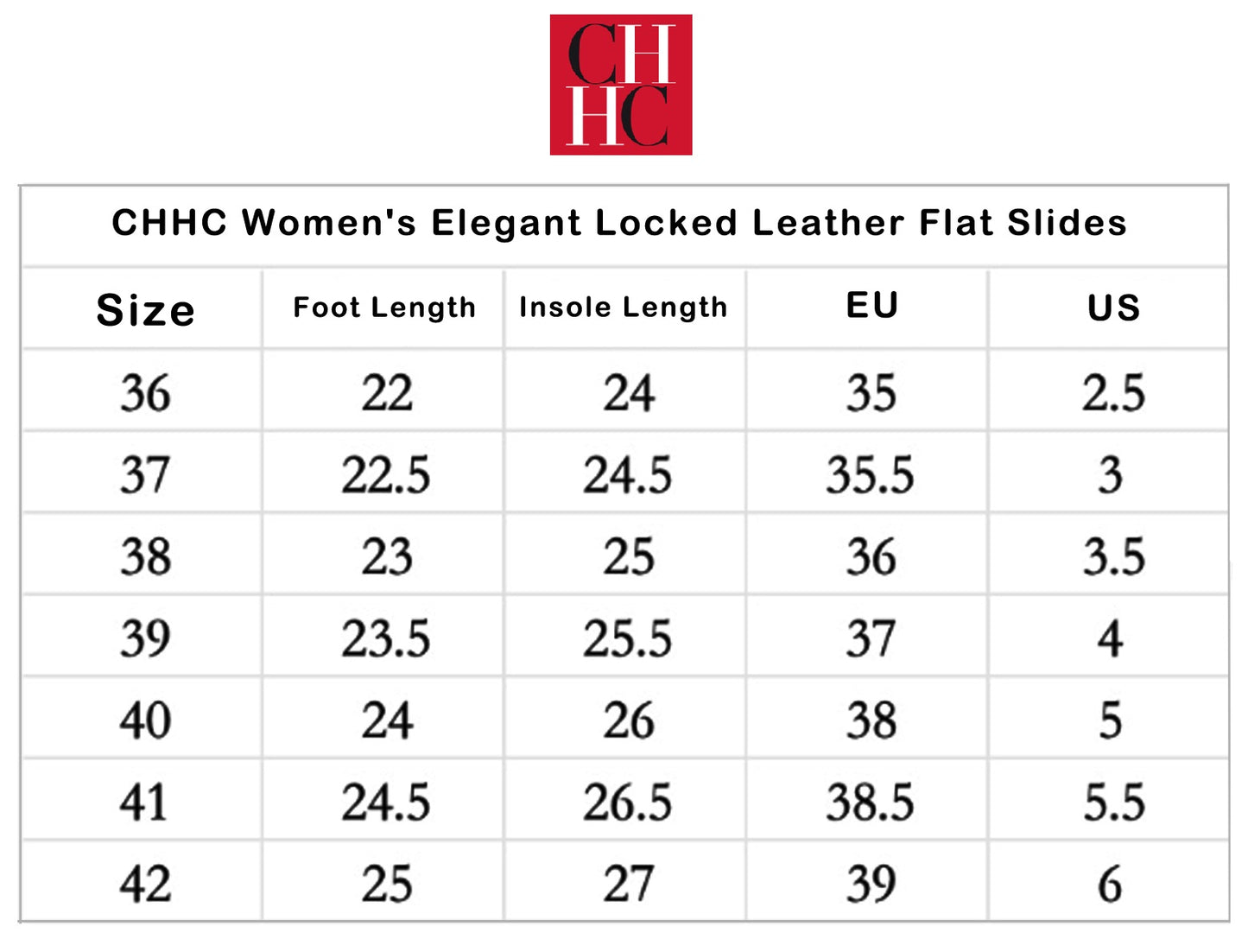 CHHC Women's Elegant Locked Leather Flat Slides