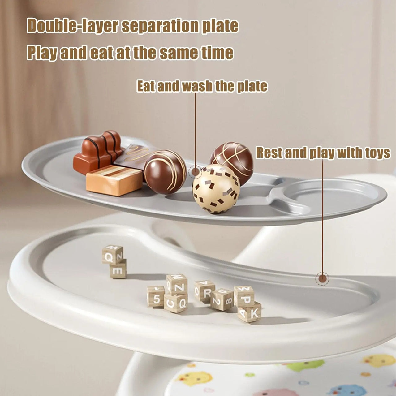 Infant Musical Booster Chair with Detachable Dining Tray & Cushion