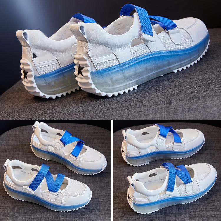 【Taroko】Gradient Thick Bottom Hollow Jelly Toe Sports Sandals (2 Colors Available)