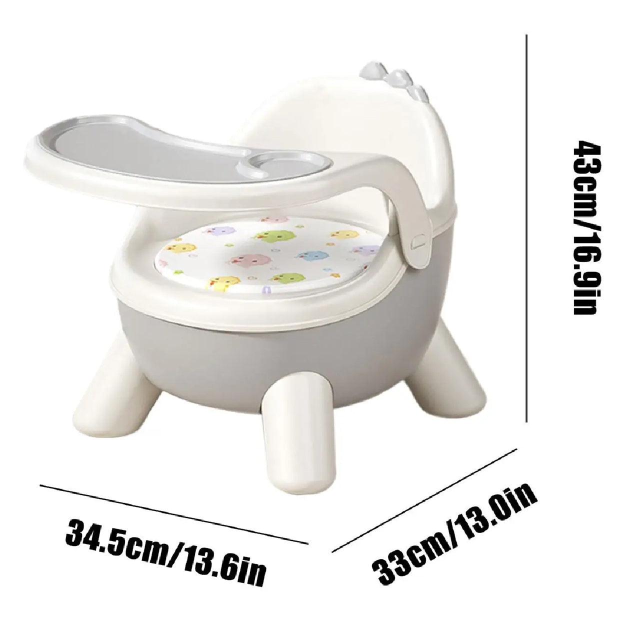 Infant Musical Booster Chair with Detachable Dining Tray & Cushion