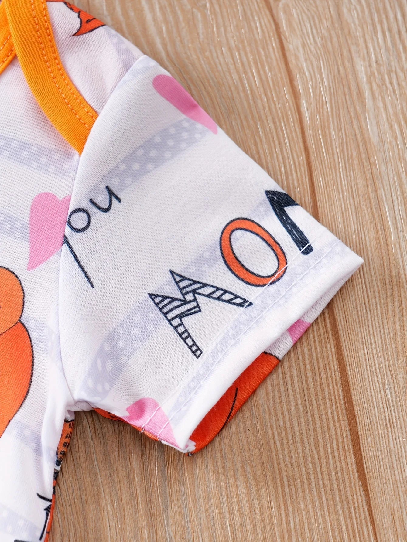 Adorable Baby Fox Print I Love You Mommy Bodysuit Short Sleeve Romper - itzy bitsy